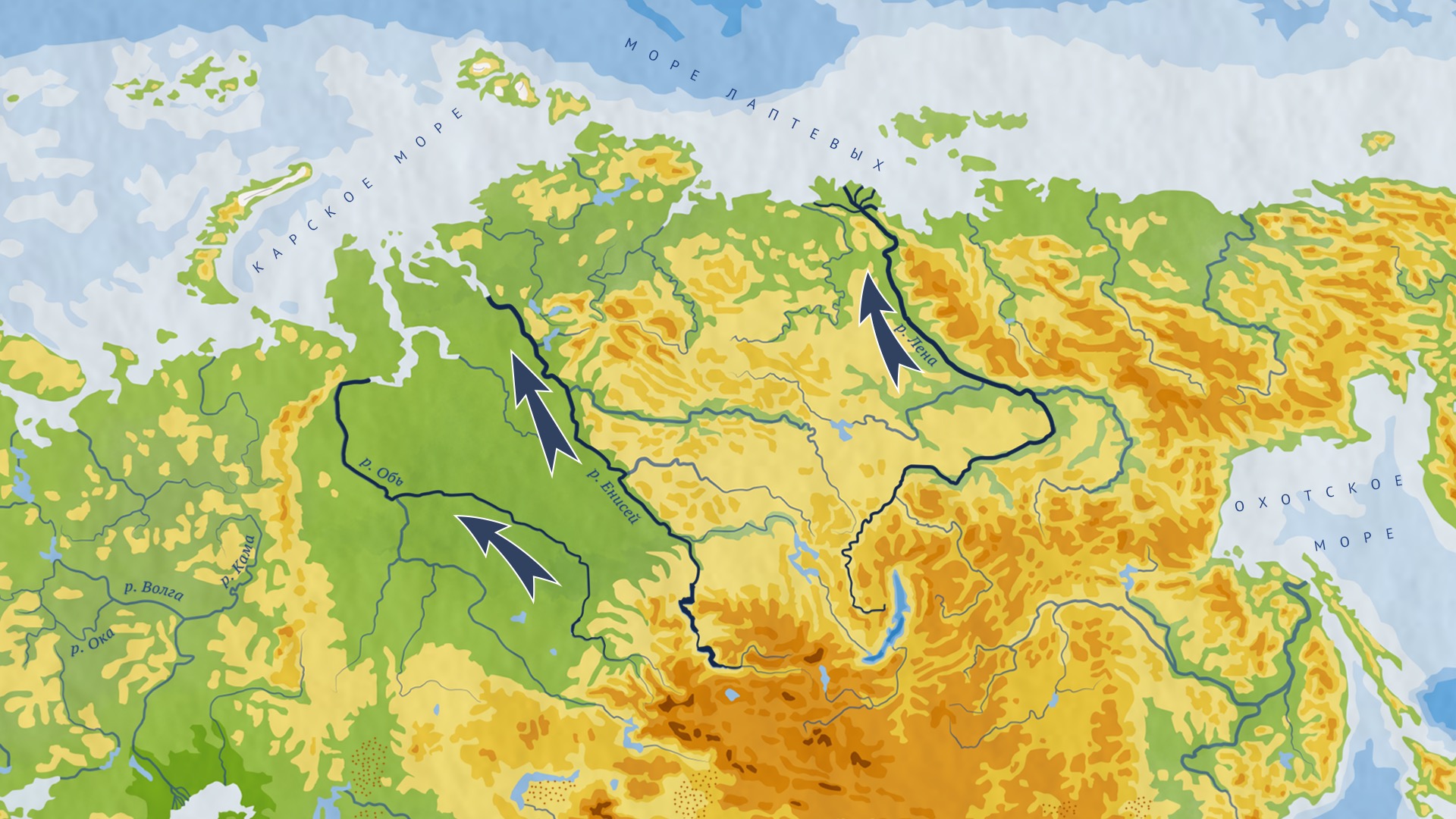 Карта мира река обь